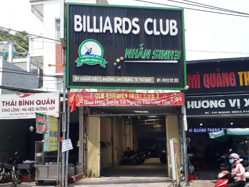 CLB Bida Nhẫn Sinh 3 - 219 Hoàng Diệu 2 (Nhan Sinh 3 Billiards Club - 219 Hoang Dieu 2) Thủ Đức | ()(2)