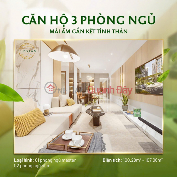 Căn hộ 3 phòng ngủ - Mái ấm gắn kết tình thân Niêm yết bán