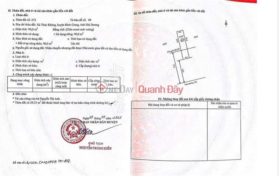 Owner Needs to Sell a Plot of Land on Provincial Road 194, Thuc Khang Commune, Binh Giang, Hai Duong Sales Listings