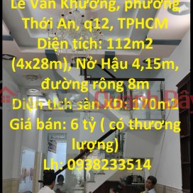 The Owner For Sale A House With Nice Location in District 12, Ho Chi Minh City _0