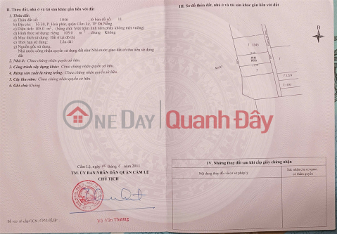 PRIME LAND – GREAT PRICE – OWNER NEEDS TO SELL QUICKLY: PLOT OF LAND WITH 2 STREET FRONTAGES IN CAM LE DISTRICT, DA NANG CITY _0