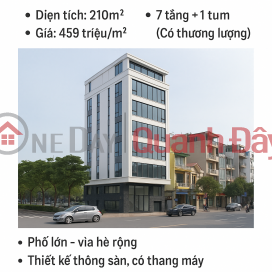 BÁN TÒA NHÀ VĂN PHÒNG MẶT PHỐ TT CẦU GIẤY, KINH DOANH, 210M2 7T +TUM, 459T/M _0