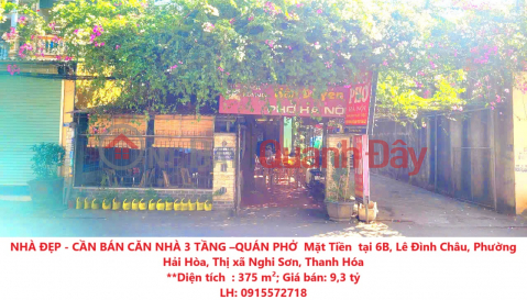 BEAUTIFUL HOUSE - FOR SALE 3-STOREY HOUSE - PHO RESTAURANT Frontage in Hai Hoa Ward, Nghi Son Town, Thanh Hoa _0