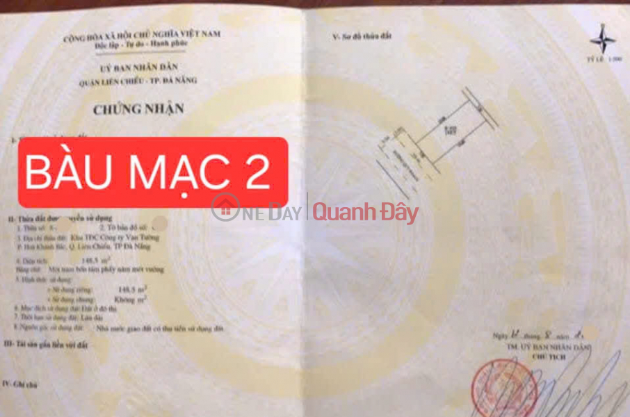 Bán đất đường Bàu Mạc 2 - gần biển - Sát Nguyễn Chánh thông biển Việt Nam | Bán | đ 7,65 tỷ