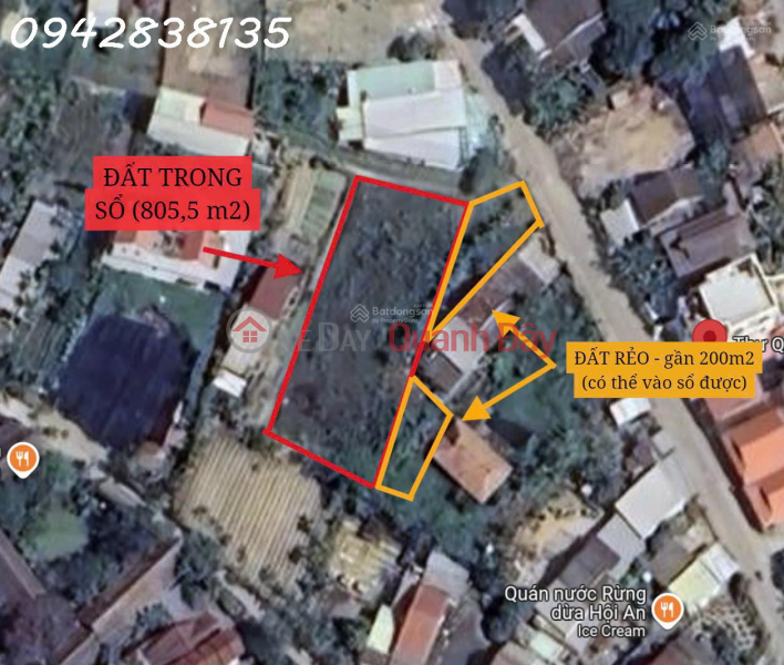 Property Search Vietnam | OneDay | Residential Sales Listings Land for sale at Rung Dua Bay Mau Street, Cam Thanh Ward, Hoi An: Area 805.5m2, investment price