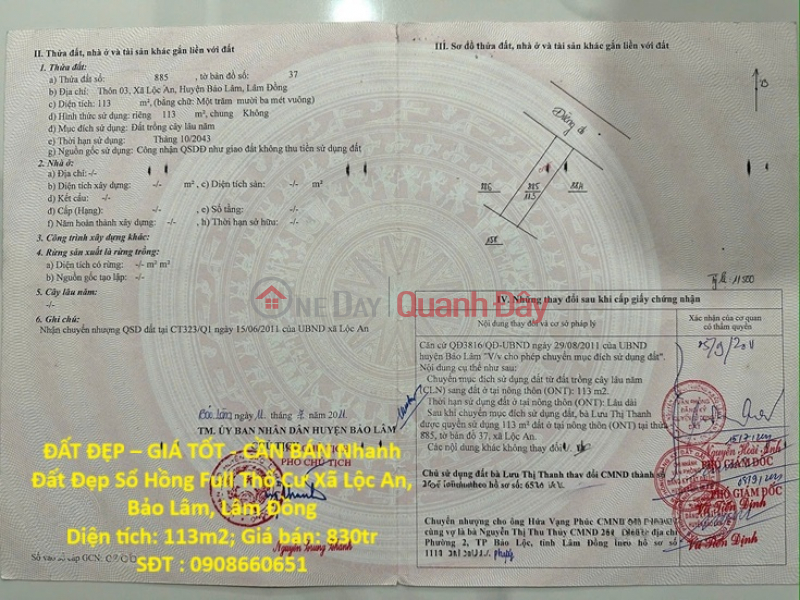 ĐẤT ĐẸP – GIÁ TỐT - CẦN BÁN Nhanh Đất Đẹp Sổ Hồng Full Thổ Cư Xã Lộc An, Bảo Lâm, Lâm Đồng Niêm yết bán