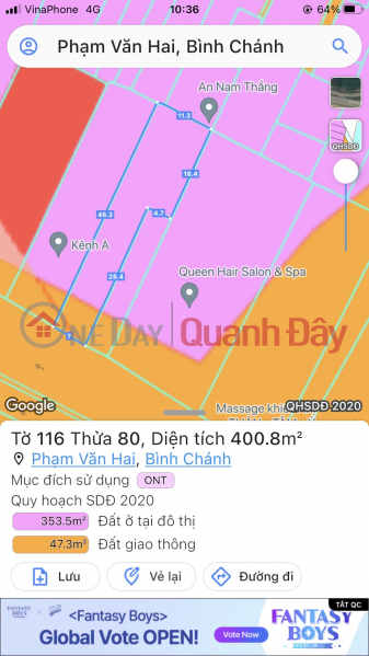Property Search Vietnam | OneDay | Nhà ở, Niêm yết bán, Bán nhà đất MT Trần Văn Giau ( Xã PVH) Bình Chánh 400m giá 15 tỷ