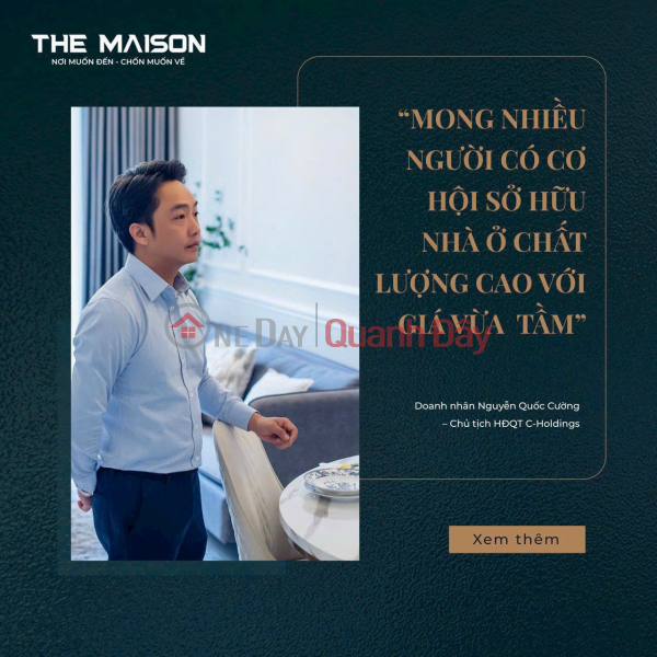 CHỈ cần thanh toán 400 Triệu (20%) Sở Hữu Ngay Căn Hộ đẹp, View sông Sài Gòn the Maison | Việt Nam | Bán ₫ 2,1 tỷ