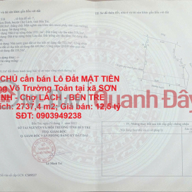 OWNER needs to sell a plot of land FRONTING Vo Truong Toan street in SON DINH commune - Cho LACH - BEN TRE _0