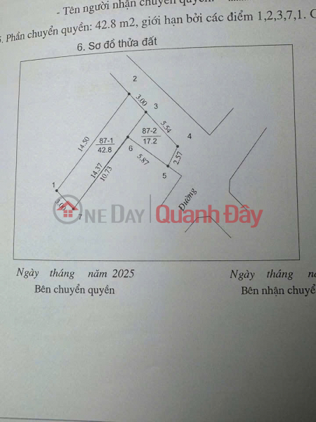 Bán đất tổ 5, Quang Minh, Mê Linh. Ba bước chân tới KCN Quang Minh, và đường Võ Văn Kiệt Niêm yết bán