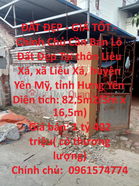 BEAUTIFUL LAND - GOOD PRICE -Owner For Sale Beautiful Land Lot In Yen My-Hung Yen _0