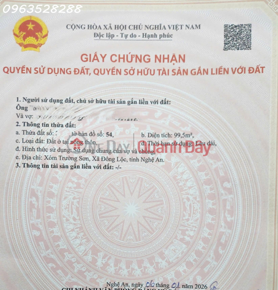 Property Search Vietnam | OneDay | Nhà ở Niêm yết bán | Đất đẹp xã Đông Lộc (Nghi Trường cũ),tỉnh Nghệ An