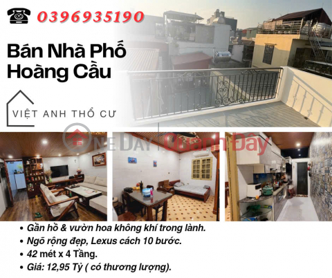 Bán nhà Phố Hoàng Cầu, Khu Phân Lô, Gần Hồ Sinh Thái, 42mx4T, Giá: 12.95 Tỷ, Lh: 0396935190. _0