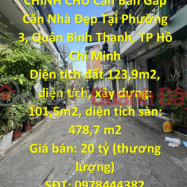CHÍNH CHỦ Cần Bán Gấp Căn Nhà Đẹp Phường 3, Quận Bình Thạnh, TP Hồ Chí Minh _0