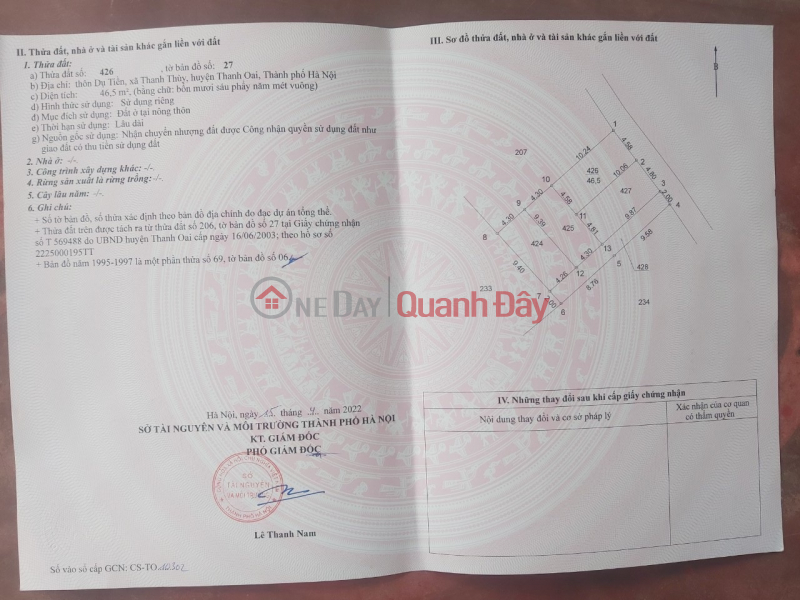 Property Search Vietnam | OneDay | Residential Sales Listings | BEAUTIFUL LAND - GOOD PRICE - 4 Lot For Sale In Du Tien Hamlet, Thanh Thuy Commune, Thanh Oai District, Hanoi