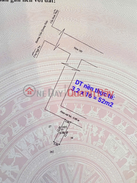 đ 1.15 Billion 52. RESIDENTIAL LAND - 2 FRONTS - GOOD LOCATION - 5M ROAD