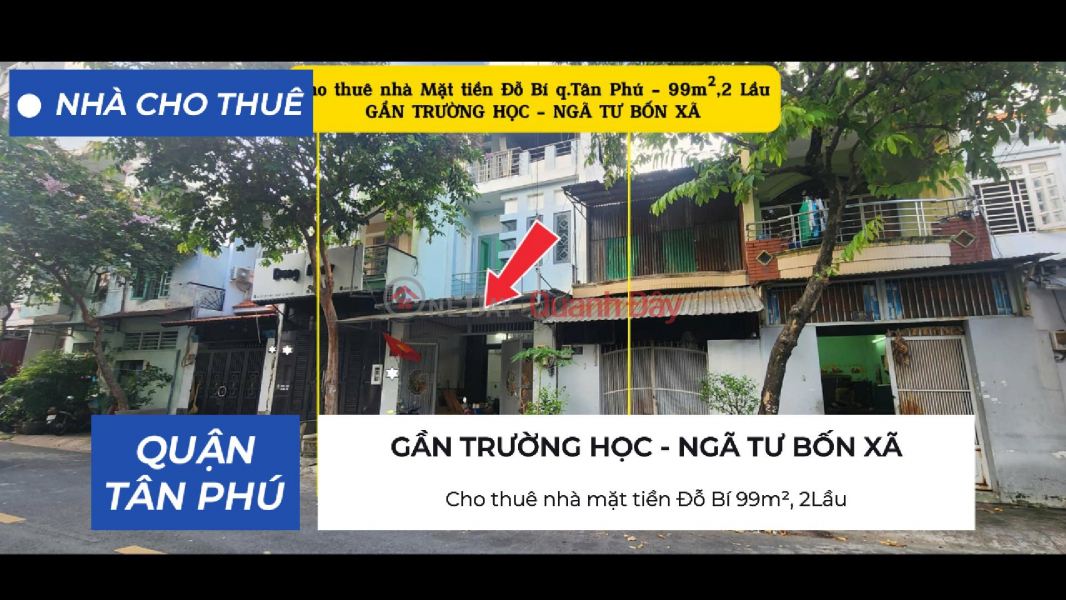Cho thuê nhà mặt tiền Đỗ Bí 99m², 2Lầu - 17 Triệu Niêm yết cho thuê