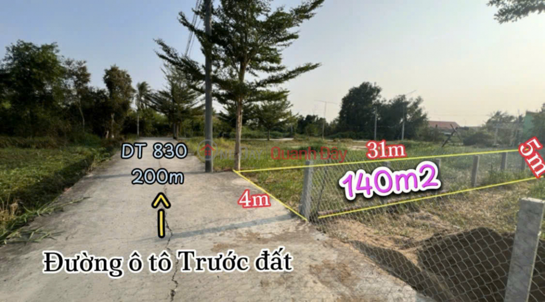 BÁN LÔ ĐẤT THỔ CƯ VỊ TRÍ ĐẸP TẠI ẤP 6 XÃ TÂN TRẠCH, CẦN ĐƯỚC, LONG AN. LH:0903187068. Niêm yết bán