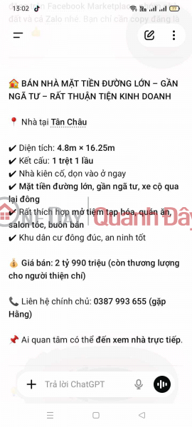 BÁN NHÀ MẶT PHỐ.78 M2.GIA 3Ty còn thương lượng lại giá với người thiện chí Việt Nam | Bán đ 3 tỷ