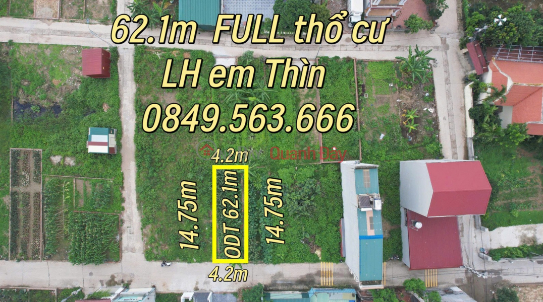 Need money to sell 62.1m2 residential land plot in Quang Minh, Me Linh, Hanoi Sales Listings