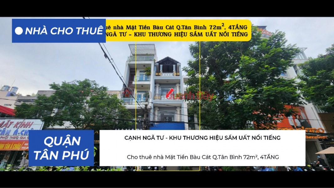 House for Rent on Bau Cat Street, Tan Binh District, 72m², 4 Floors - Near the Intersection Rental Listings