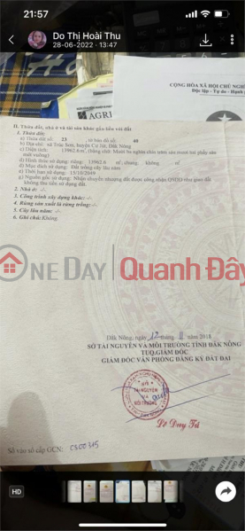 Property Search Vietnam | OneDay | Residential, Sales Listings OWNER NEEDS TO SELL URGENCY plot of land in Truc Son commune - Cu Jut district - Dak Nong province