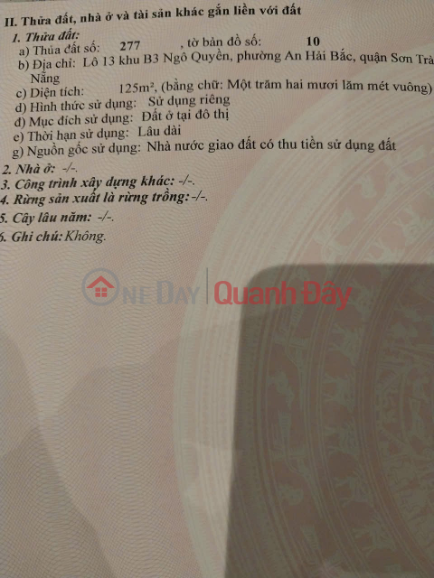 ĐẤT ĐẸP – GIÁ TỐT – CHÍNH CHỦ CẦN BÁN Ngay Ngã 4 Ngô Quyền Trần Thánh Tông Cách Biển 800m. _0
