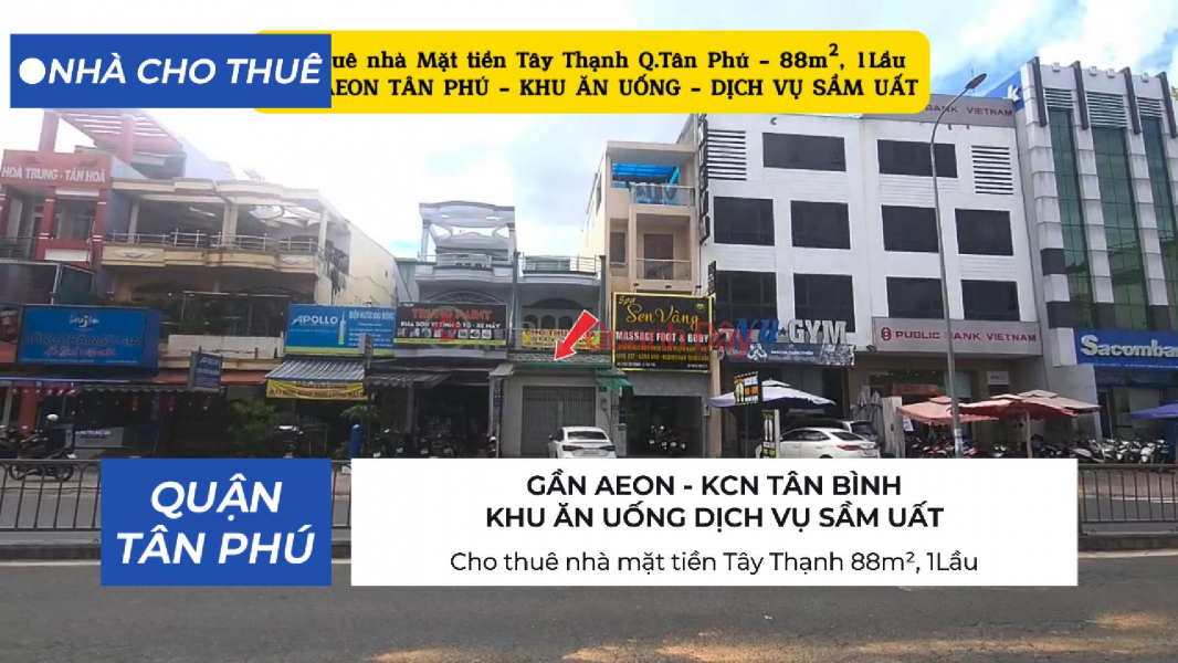 Cho thuê nhà mặt tiềnTây Thạnh 88m², 1Lầu - KHU ĂN UỐNG - DỊCH VỤ SẦM UẤT Niêm yết cho thuê