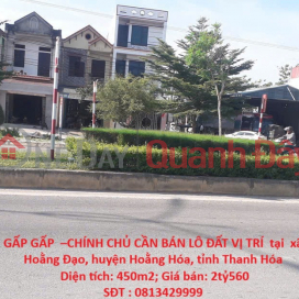 URGENT - OWNER NEEDS TO SELL LAND LOT LOCATED in Hoang Dao commune, Hoang Hoa district, Thanh Hoa province _0