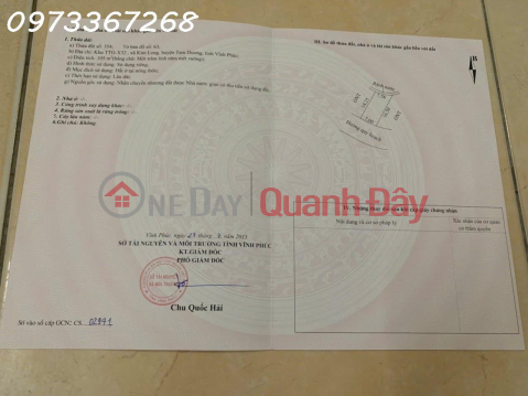 Bán lô đất siêu đẹp tại xã Tam Dương, Phú Thọ, diện tích 105m2, view đẹp, giá tốt _0