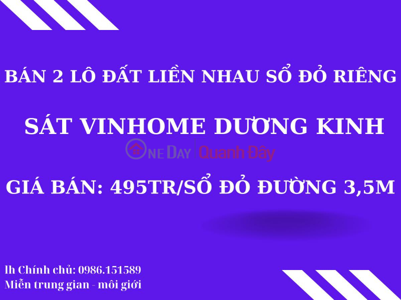 Property Search Vietnam | OneDay | Residential, Sales Listings | Red book land for sale by owner at super cheap price located in the economic development center of Duong Kinh district - Hai Phong 495 million\\/