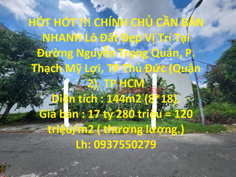 HÓT HÓT !!! CHÍNH CHỦ CẦN BÁN NHANH Lô Đất Đẹp Vị Trí Tại TP Thủ Đức Niêm yết bán