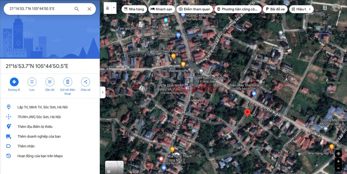 Land for sale on Do Kien street, Minh Tri commune, Soc Son, Hanoi. 86m2, northwest direction, car parking Sales Listings