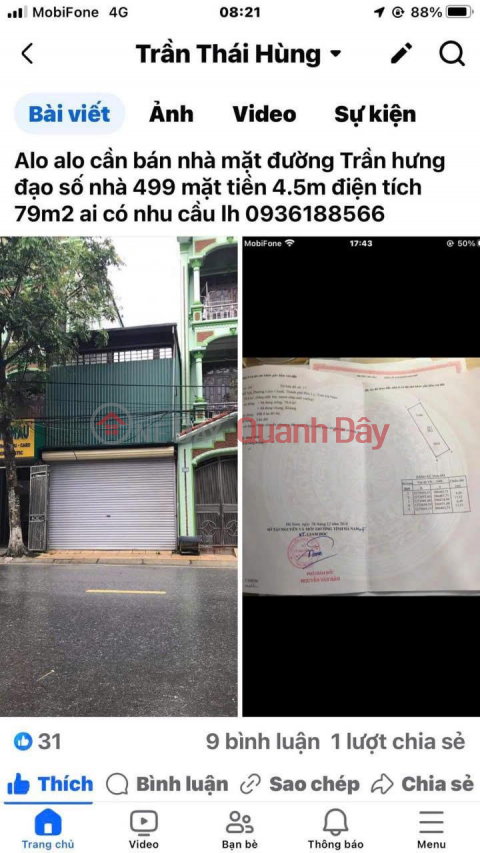 Owner Needs to Sell Road Front Land No. 499 Tran Hung Dao Street, Phu Ly City, Ha Nam _0