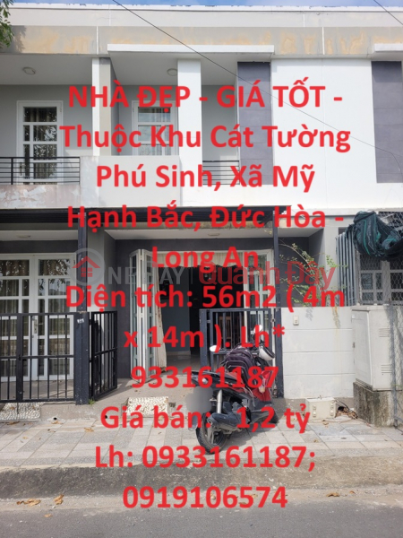 BEAUTIFUL HOUSE - GOOD PRICE - Located in Cat Tuong Phu Sinh Area, My Hanh Bac Commune, Duc Hoa - Long An Sales Listings