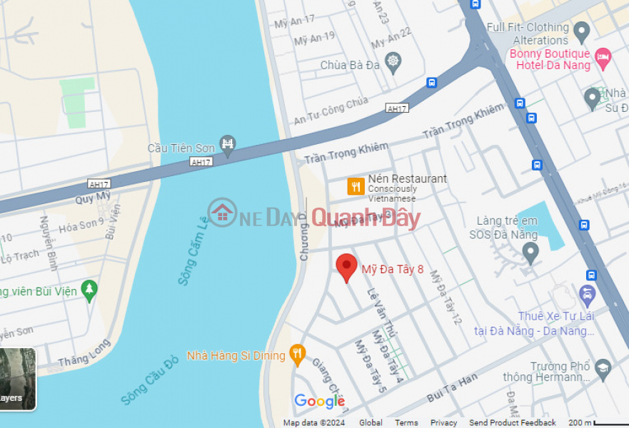 Property Search Vietnam | OneDay | Nhà ở, Niêm yết bán ► Đất MT Nam Việt Á, Mỹ Đa Tây 8 sát bờ Chương Dương, 200m2, 9.x tỷ