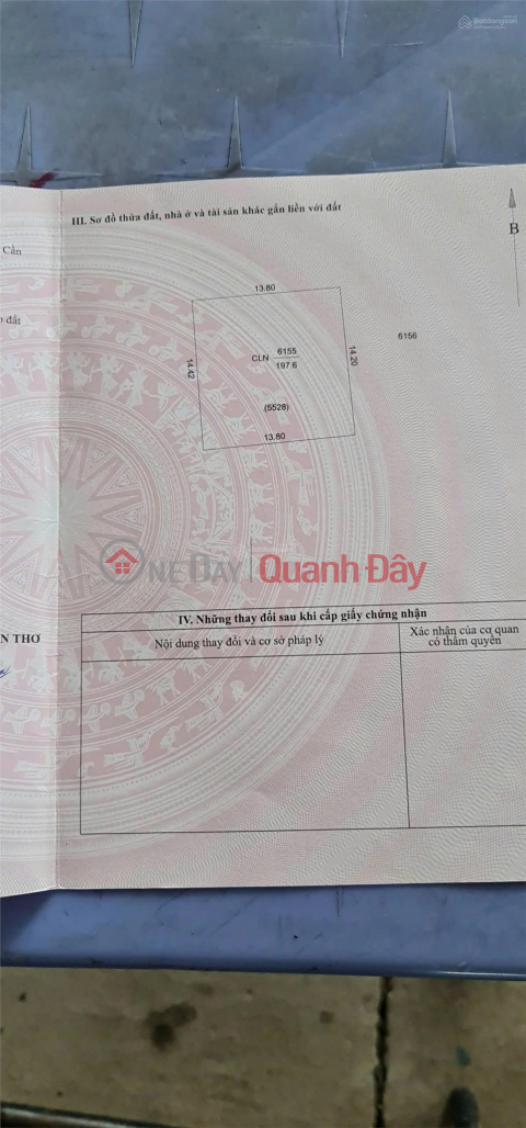 ĐẦU TƯ SINH LỜI - Chính Chủ Bán ĐẤT NỀN ĐƯỜNG CẶP SÔNG CÁI RĂNG BÉ – CÁCH ĐẠI HỌC TÂY ĐÔ 500M _0