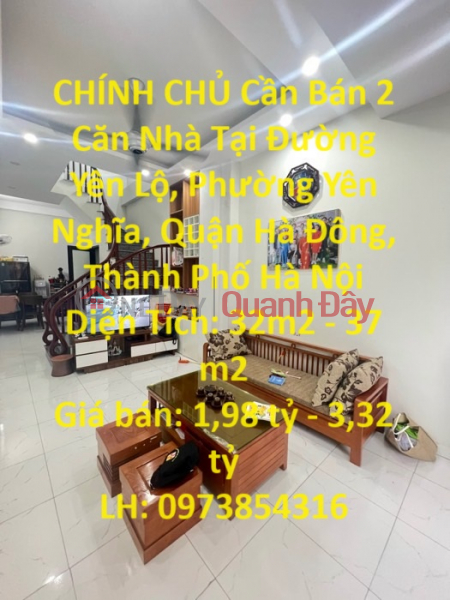 CHÍNH CHỦ Cần Bán 2 Căn Nhà Tại Hà đông,Hà Nội. Niêm yết bán