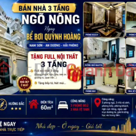 Tặng full nội thất - Nhà 3 tầng đẹp ngay bể bơi Quỳnh Hoàng, Nam Sơn, An Dương - Chỉ 3,85 tỷ _0