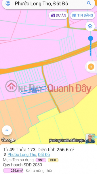 Property Search Vietnam | OneDay | Residential | Sales Listings Selling 256 m2 of residential land in Phuoc Long Tho Commune, Dat Do, BRVT for only 790 million