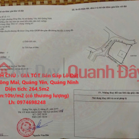 OWNER'S LAND - GOOD PRICE Urgent sale of land lot in Dong Mai Ward, Quang Yen, Quang Ninh _0