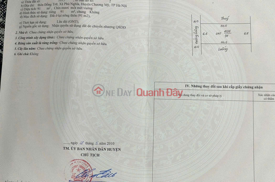 Chính chủ gửi bán lô đất đẹp 90m2 tại Đồng Trữ Chương Mỹ ngay gần khu công nghiệp đường 2 oto tránh Niêm yết bán