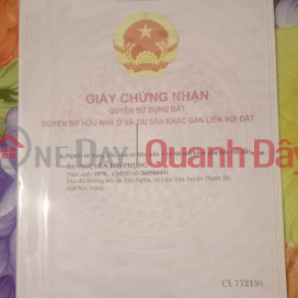 ĐẤT ĐẸP - GIÁ TỐT - Cần Bán Lô Đất Vị Trí Đắc Địa Tại xã Thạnh Tân - huyện Thạnh Trị - Sóc Trăng _0