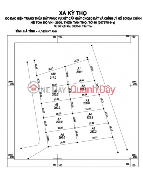 Villa land for sale - garden 2300m² Ky Tho commune, Ky Anh, Ha Tinh Sales Listings