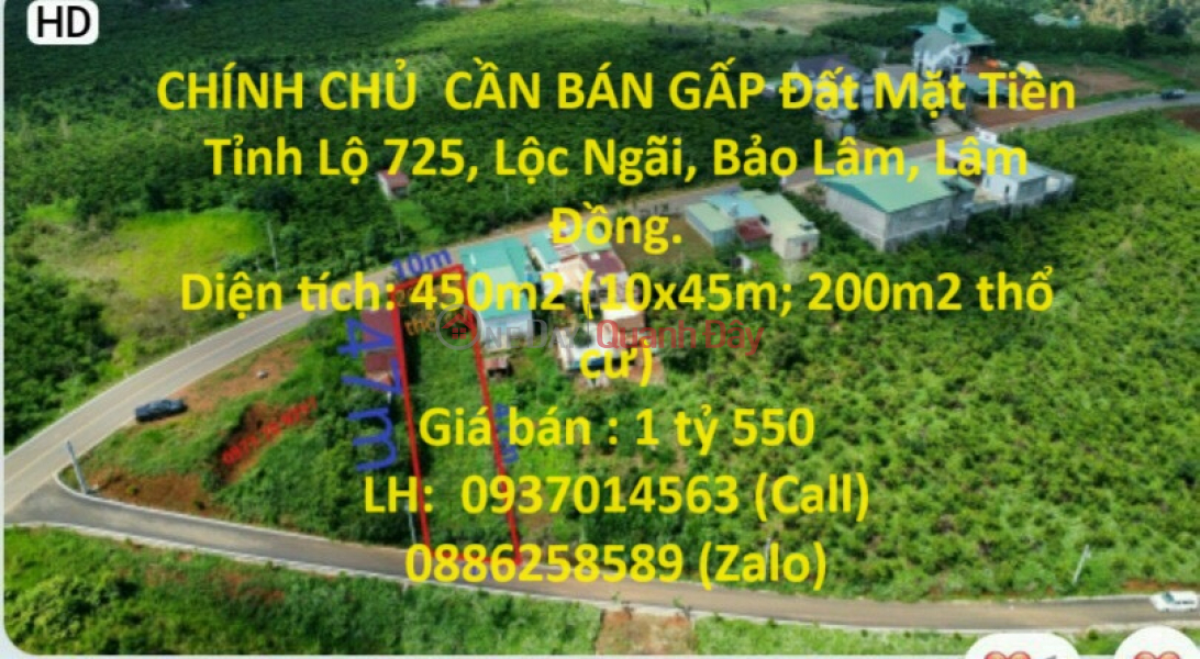 OWNER NEEDS TO SELL URGENCY Land Fronting Provincial Road 725, Loc Ngai, Bao Lam, Lam Dong. Sales Listings