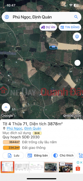 Property Search Vietnam | OneDay | Nhà ở, Niêm yết bán | CHỦ ĐẤT KẸT TIỀN CẦN BÁN GẤP LÔ ĐẤT TẠI ĐỊNH QUÁN GIÁ 9TY