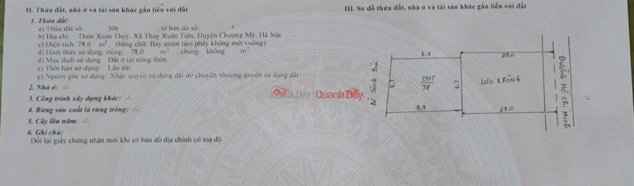 CHÍNH CHỦ BÁN CẮT LỖ CĂN NHÀ TRỤC CHÍNH KINH DOANH 78M TẠI THỦY XUÂN TIÊN-CHƯƠNG MỸ-HÀ NỘI Việt Nam | Bán đ 7,7 tỷ
