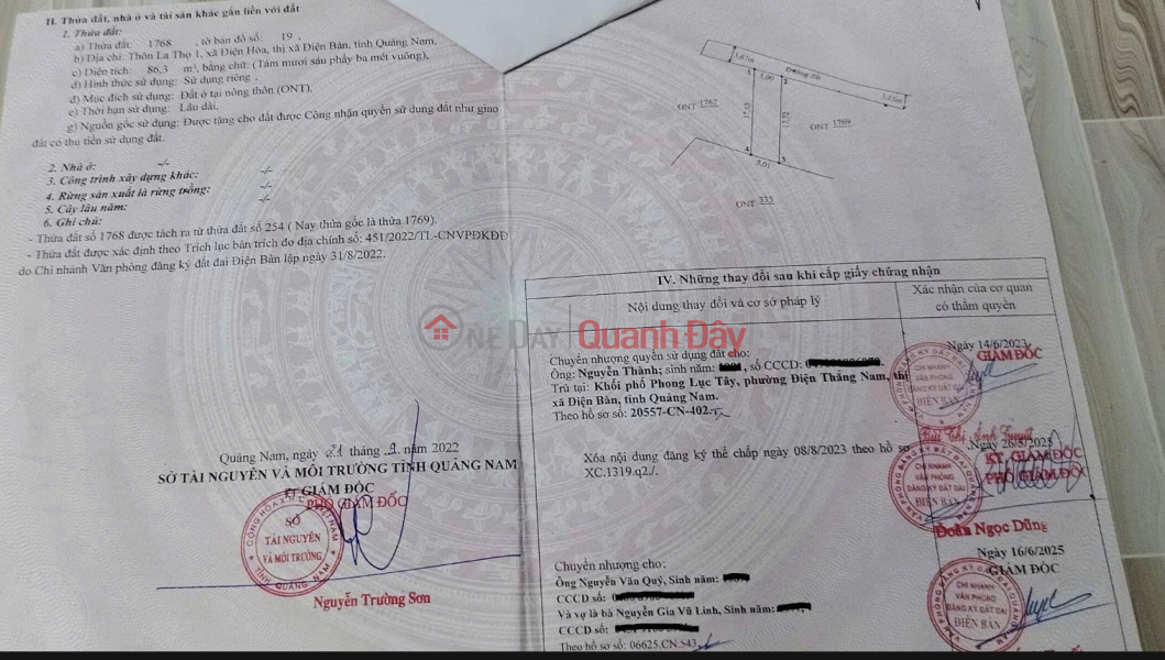 ĐẤT ĐẸP – GIÁ TỐT – CHÍNH CHỦ CẦN BÁN GẤP ĐẤT Tại Xã Điện Hòa, Thị xã Điện Bàn, Quảng Nam Niêm yết bán