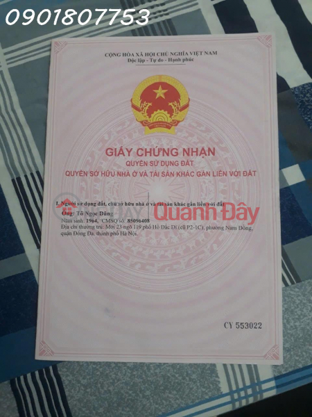 Chính chủ cần bán nhà mặt tiền Hồ Đắc Di, Phường Nam Đồng, Đống Đa, DT 163,4m2, giá 36 tỷ Niêm yết bán