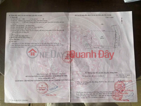 LAND FOR SALE BY OWNER - FRONTAGE An Long Commune, Phu Giao, Binh Duong _0